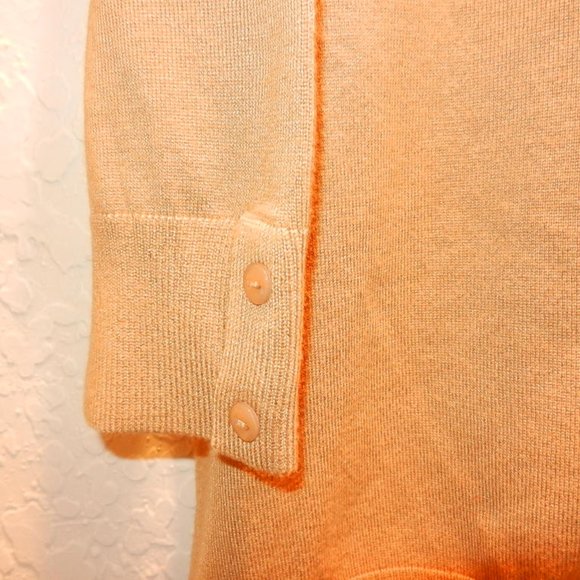 Nu Option button front , 3/4 sleeve taupe/gold sweater - Picture 3 of 4